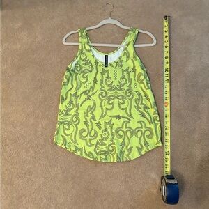 Vibrant Green Swirl Pattern Tank Top